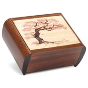 Tree Trick Puzzle Natural Brown 6 x 4 Solid Wood Decorative Hinged Box
