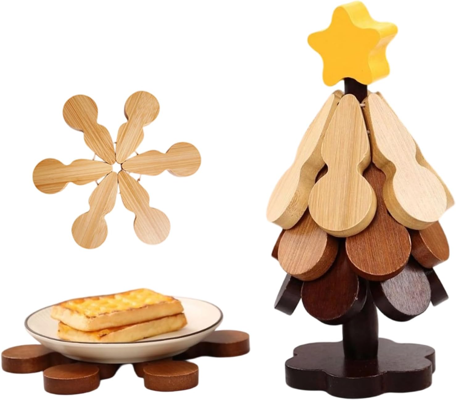 Trivett Tree Tree Trivet Set, 2026 Tree Trivet Set 3 Trivets + 1 Stand for Hot ...