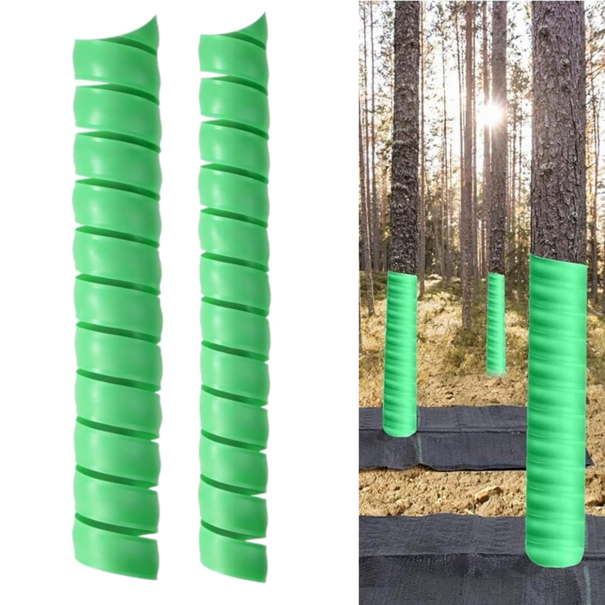 Tree Trunk Protector 2 Pack,2 Size Plastic Spiral Tree Guard, Tree Wrap