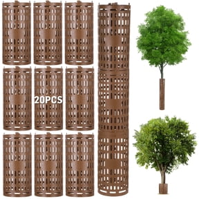 20 Pcs Tree Trunk Protector, Plant and Tree Guard Protector with 100 Zip Ties, 20 Metal Stakes, Heavy Duty Expandable Tree Trunk Protectors from Trimmers, Mower