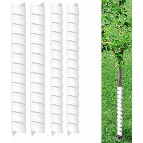 Tree Trunk Protector, 4 Pcs Tree Wrap, 2 Sizes,to Protect Saplings Plants from Deer Rabbit Cats Rodents Mowers(White)