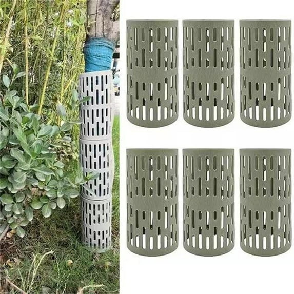 Tree Trunk Protector Weatherproof Plastic Guard Expandable 13.5x7.8in Breathable Vent Holes Stackable Spliceable Bark Wrap for Saplings Plants Anti Rodent Mower Sun Damage