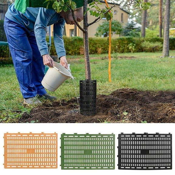 Tree Trunk ProtectorExpandable Tree GuardsWeather-Proof Plastic Mesh Panels for Saplings & Mature Trees, Promotes Healthy Growth, Secures Plants from Rodents & Trimmers(Black)