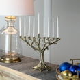 thumbnail image 1 of Northlight Tree Trunk-Shaped Brass Hanukkah Menorah - 11.5" - Gold Finish, 1 of 6