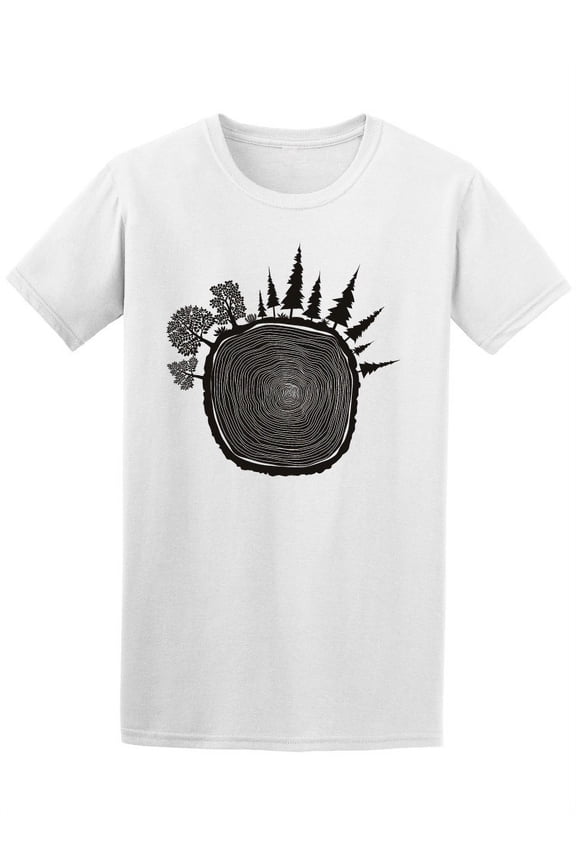Tree Trunk With Forest Trees T-Shirt Men -Image by Shutterstock, Male Large