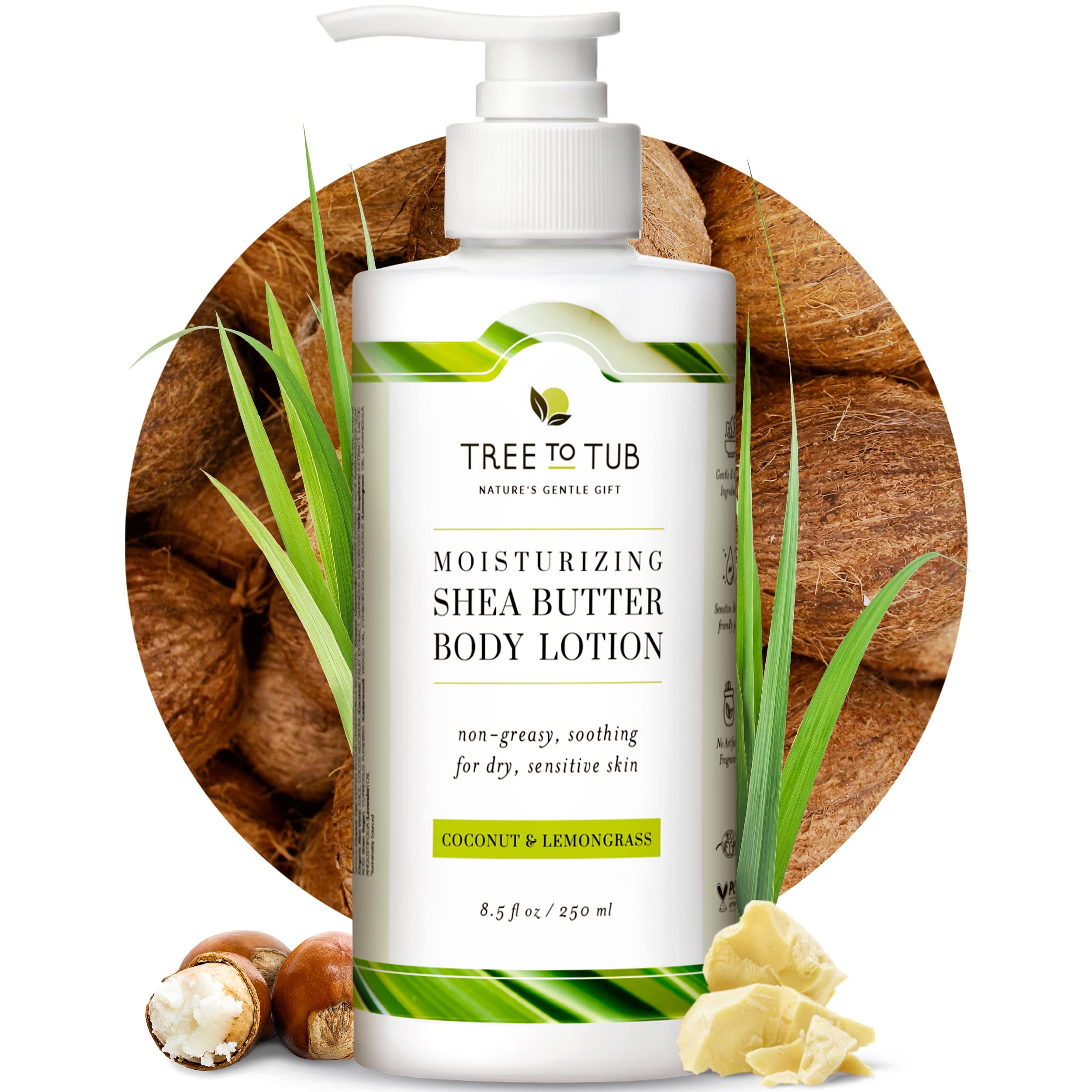 Moisturizing Shea Butter Body Lotion with Coconut & Lemongrass