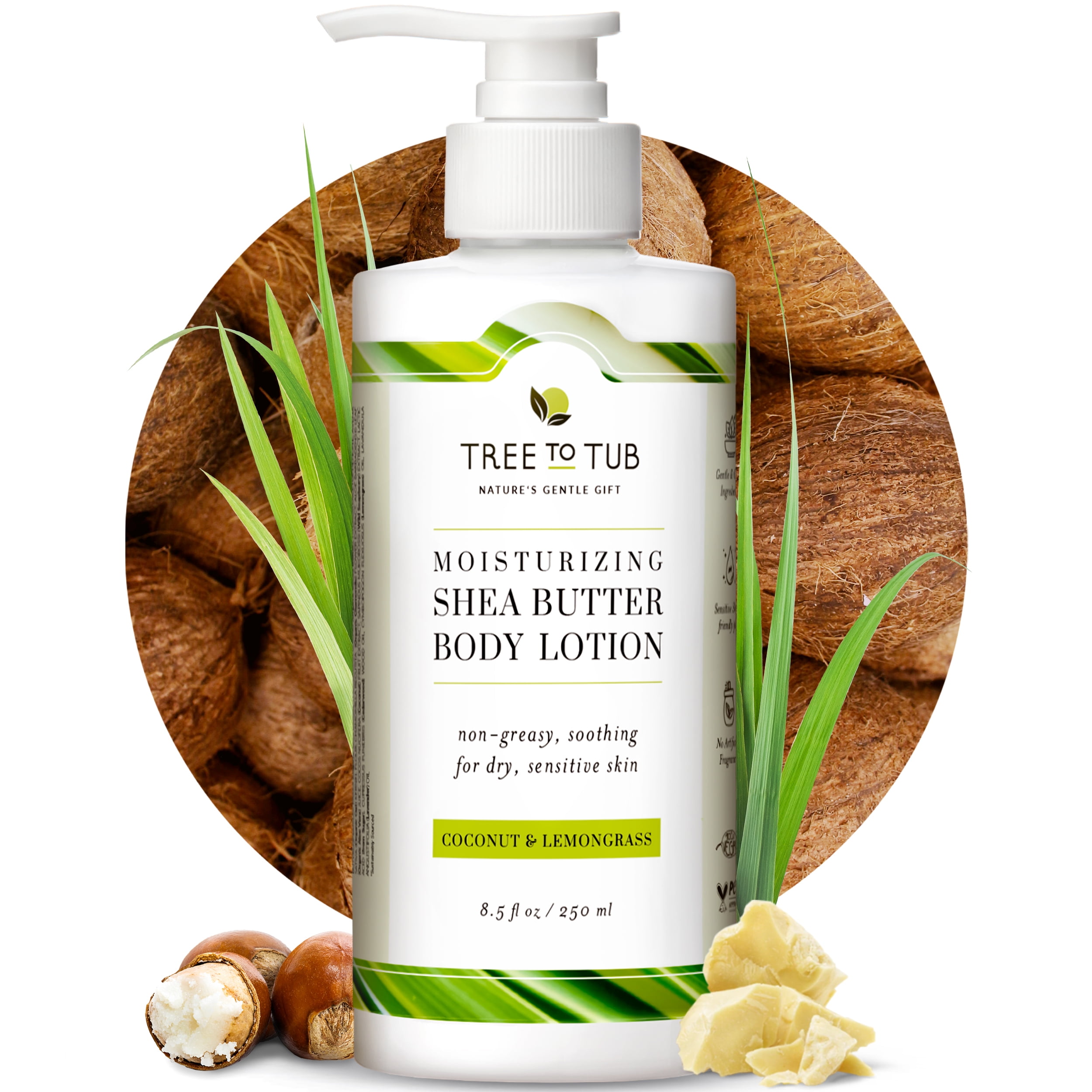 Tree to Tub Cocoa Butter Lotion for Sensitive Skin Moisturizing Shea