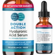 Tree To Tub Double Hyaluronic Acid Serum - Anti-Aging, Hydrating Serum for Face with 2 Types of Hyaluronic Acid - Targets Fine Lines & Dry, Sensitive Skin