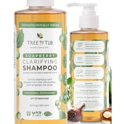 Tree To Tub Peppermint Shampoo for Oily Hair & Sensitive Scalp - Clarifying Shampoo for Build Up, Sulfate Free Anti Residue Hair Shampoo for Women & Men