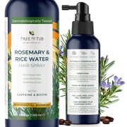 Tree To Tub Rosemary Water Spray for Hair - Fermented Rice Water to Nourish Dry Scalp for Women & Men - Caffeine to Strengthen & Support Natural Growth