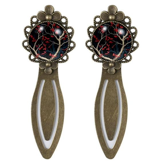 Tree Vintage Copper-Colored Lace Bookmarks - Stainless Steel Book Accessories for Readers and Book Lovers