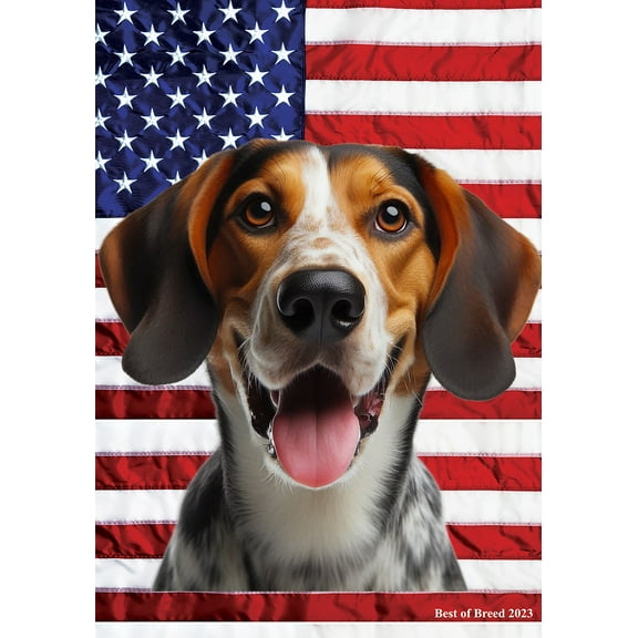 Tree Walker Coonhound -  Best of Breed All-American Patriotic III House Flags