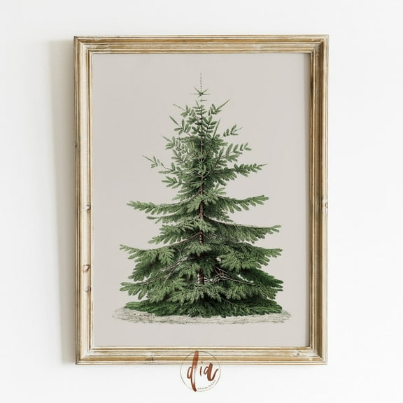 Tree Wall Art, Vintage Fir Tree Sketch, Minimalist Holiday Art Print, Pine Tree Poster, Decor Wall Art, Modern Wall Decor, 8x12 UNFRAMED