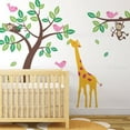 thumbnail image 1 of Tree Wall Decal with Monkeys Giraffe and Birds - Scheme B, 1 of 2