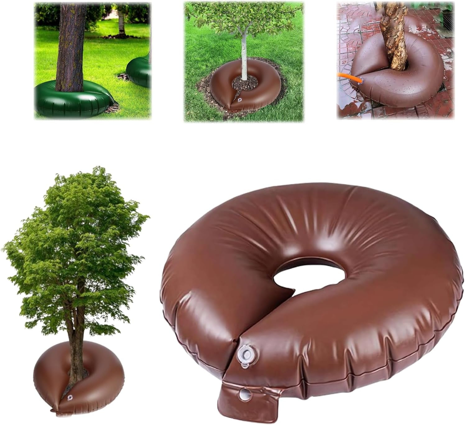 Tree Watering Bag, 2025 New Slow Release Tree Watering Ring, PVC Drip Irrigation Water Pouch Round Watering Bags Automatic Drip System for Planting Gardening Trees and Shrubs