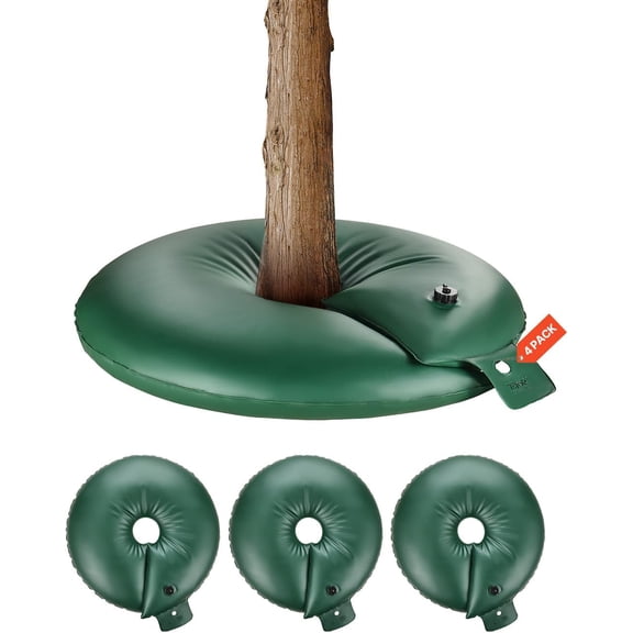 Tree Watering Bag Slow Release, 4 Pack 20 Gallons Tree Watering Bags/Ring, Reusable Refillable Tree Irrigation Ring Water Bags, Heavy Duty Watering System for Shrub Tree Root Drip Irrigation