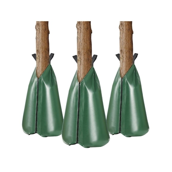 Tree Watering Bags 3-Pack, 20 Gallon Slow Release Drip Irrigation Bags for Trees, Durable Refillable Tree Waterer with Zipper, Deep Root Hydration for New & Established Trees