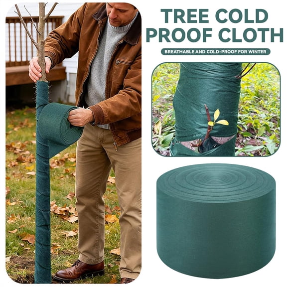 Tree Winter Protection Fabric, Breathable Tree Trunk Cover For Bark Protection, Deer Animal Shrub Guard To Prevent Freezing, 15M Tree Wrap Protecting Sleeve For Trees Shrubs