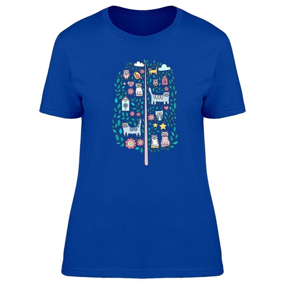 Tree With Cute Doodles Inside T-Shirt Women -Image by Shutterstock, Female Small