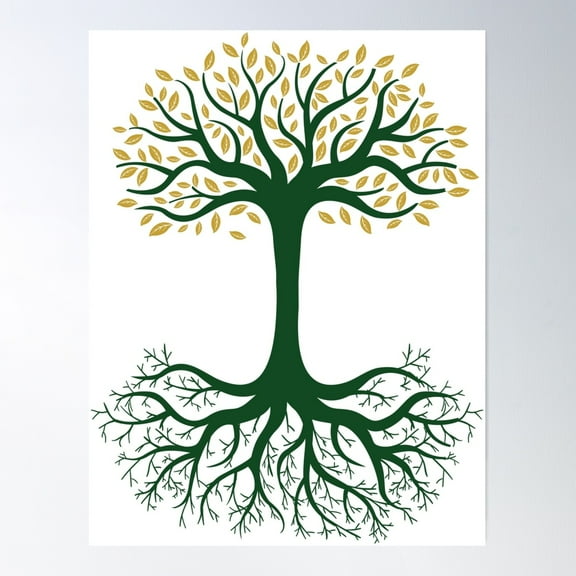 Tree With Visible Roots Poster Wall Art, Modern Wall Decor For Living Room Bedroom, 8x12 UNFRAMED