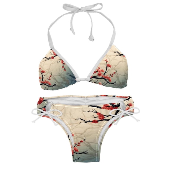 Tree Women's Bikini Set with Detachable Sponge, Adjustable Strap, Two-Pack, Swim Suit, One-Piece Swimsuits, Ideal for Beach and Pool Parties