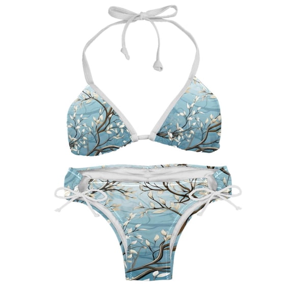 Tree Women's Bikini Set with Detachable Sponge and Adjustable Strap, Two-Pack, Ideal for Swimming and Beachwear