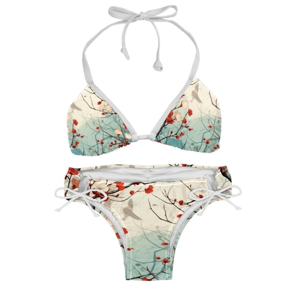 Tree Women's Detachable Sponge Adjustable Strap Bikini Set - 2 Pack, Beach Pool Swimwear