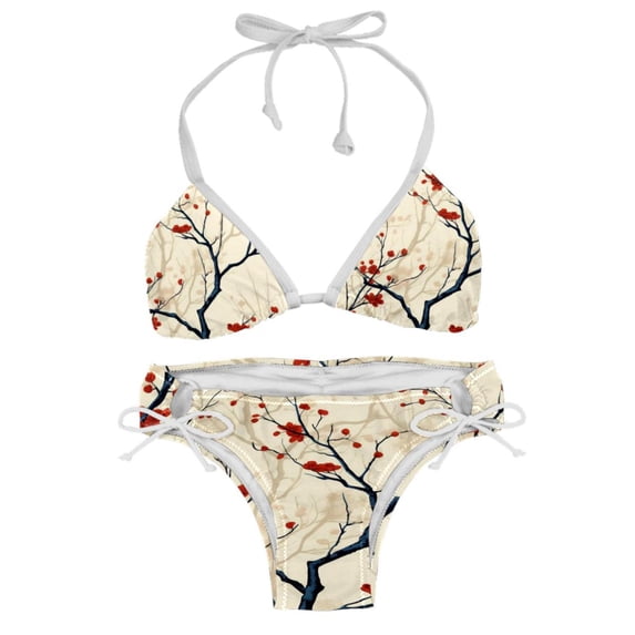 Tree Women's One-Piece Swimsuit Bikini Set with Detachable Sponge and Adjustable Strap, Two-Pack, for Swimming Scenes