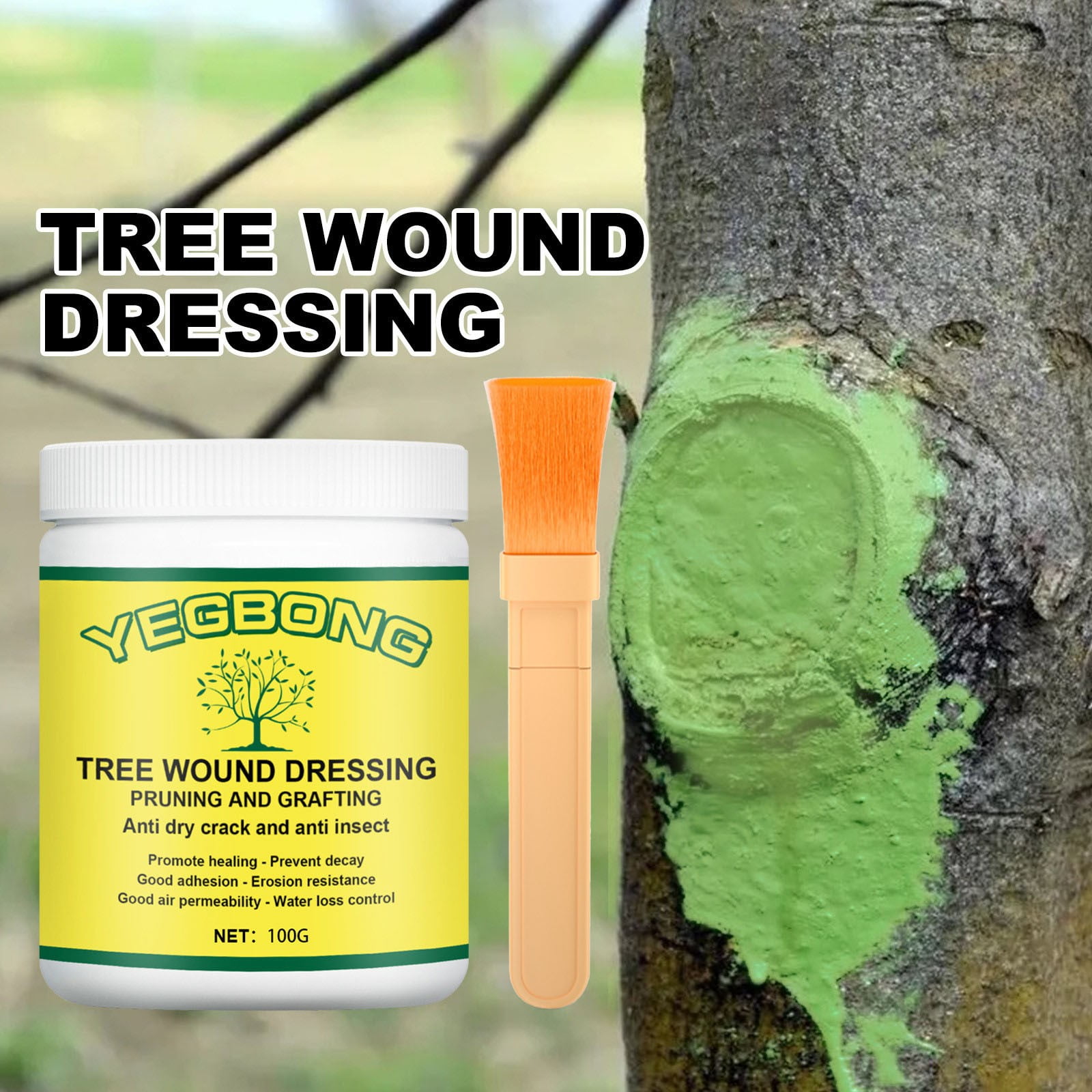 Tree Wound Dressing Paste, Bonsai and Plant Healing Sealer for Pruning,  Grafting, and Cutting, Promotes Quick Recovery and Protects Against Dirt  and Infections - Walmart.com