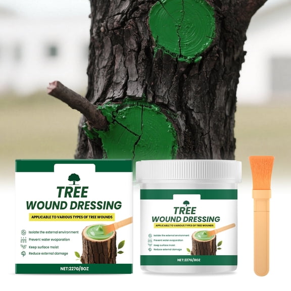 Tree Wound Pruning Sealer Paste,with Brush,Fast Healing Grafting Compound,Waterproof Antifungal Antipest Protection for Cut Branches Roses Fruit Trees Shrubs