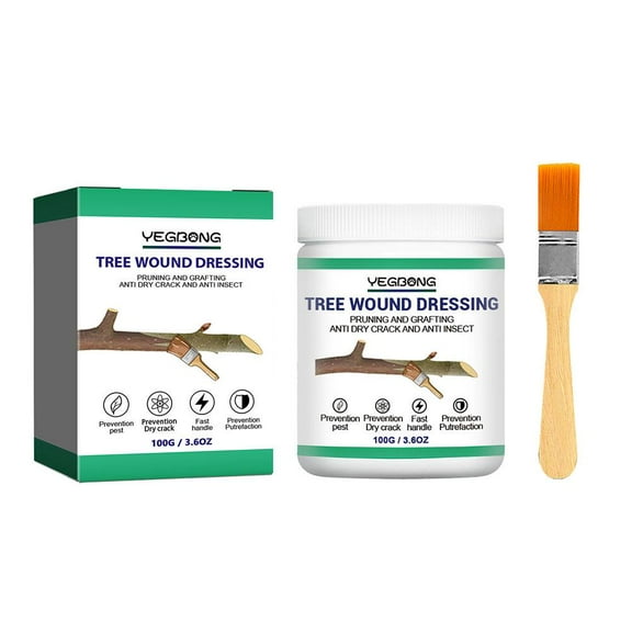 Tree Wound Pruning Sealer, Tree Wound Dressing with Brush, Tree Wound Sealer Healing Quick Bonsai and Paste, Tree Recovery