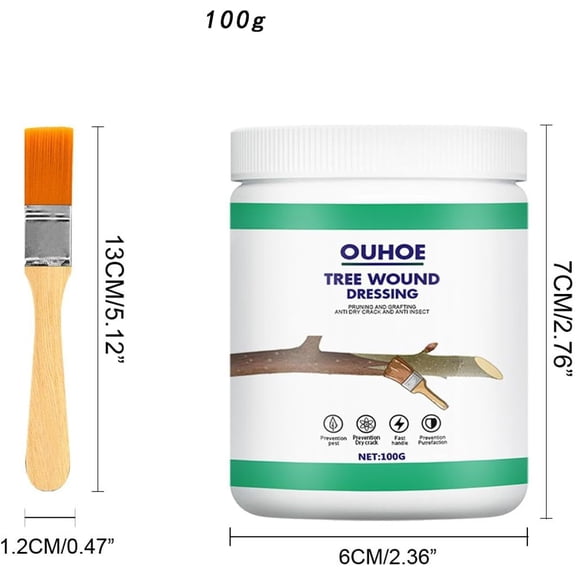 Tree Wound Sealer Compound for Bonsai Pruning Grafting Repair Fast Drying with Brush