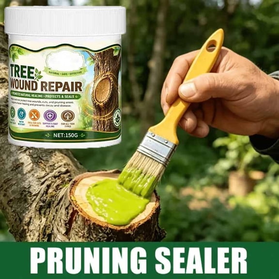 Tree Wound Sealer, with Free Applicator Brush 150g, Tree Pruning Sealer Grafting Wax Alternative After Cutting for Tree Damaged Bark Repair, Cut Paste Tree Trunk Paint for Bonsai, Fruit Tree