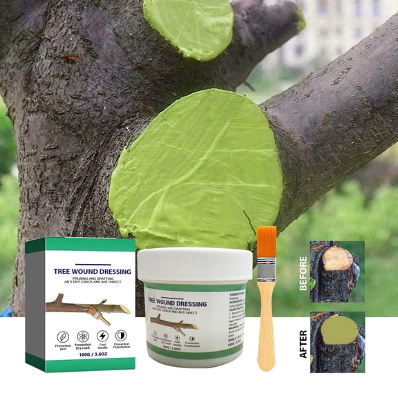 Tree Wound Sealer, Garden Tree Pruning Healing Paste, Bonsai Pruning Cutting Paste, Tree Grafting Paste ,Multifunctional Tree Wound Pruning Sealer with Brush, Pruning Sealer, and Tree Wound Dressing