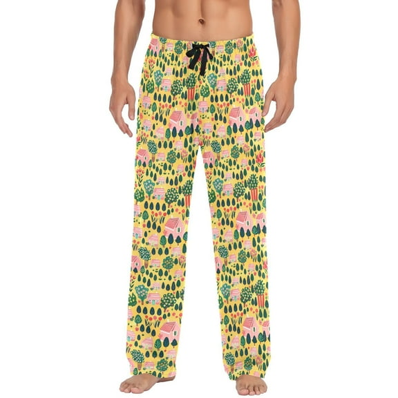 Tree and House joogoo Men's Pajama Pants Cotton Long Sleepwear Lounge Pants L