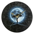 thumbnail image 1 of Tree and Moon Round Wall Clock Battery Operated Silent Non-Ticking Bedroom Office Kitchen Home School Decor 10"(Gold), 1 of 10