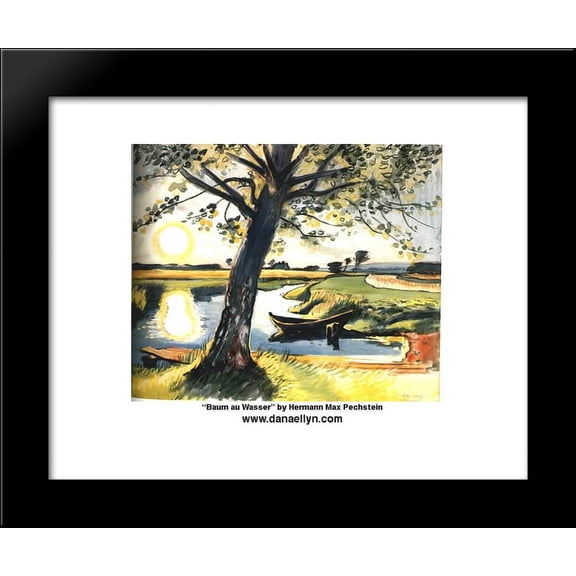 Tree at the water 20x24 Framed Art Print by Pechstein, Max