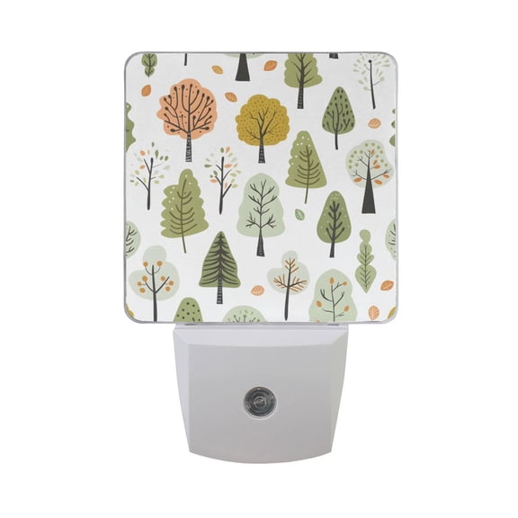 Tree in Forest Night Light 2 Pack LED Nightlight Plug into Wall Dusk to Dawn Sensor Soft White