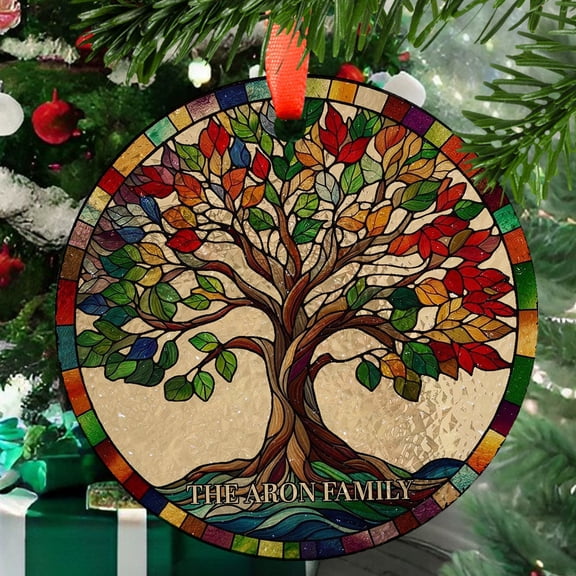 Tree of life GLASS Suncatcher Hanging, Family suncatcher, Tree of life glass , gift for mom, Perfect for Mother's day gift 2025, Ornament 2025, Holiday Decoration, 2025, Seasonal
