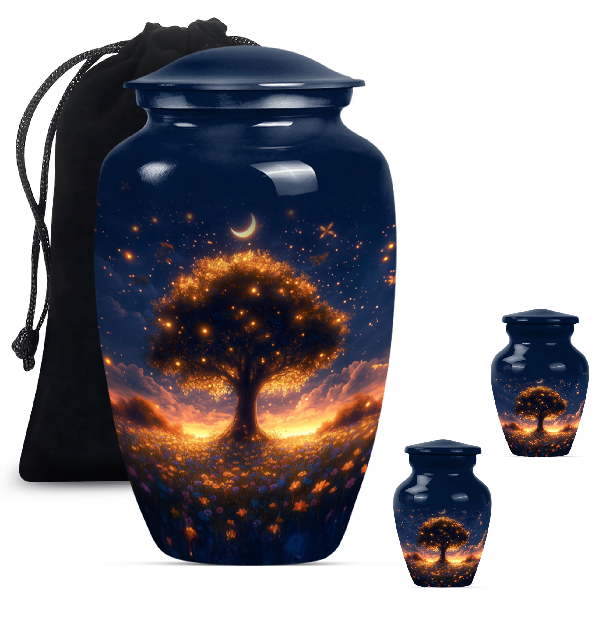 Tree of life Urn for Ashes for Men, Burial Urn for Ashes for Women, Urns for Human Ashes Adult Man, Cremation Urns for Adult Ashes Women(Size - 10inch 1Pcs, 3inch 2Pcs)