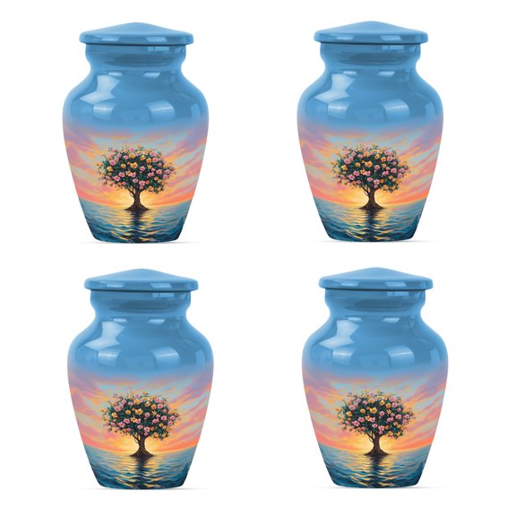 Tree of life Urn for Ashes for Women, Keepsake Urns for Human Ashes Adult Man, Mini Urns for Human Ashes, Urn for Ashes Adult Female(Size - 3inch, 4 Pcs)