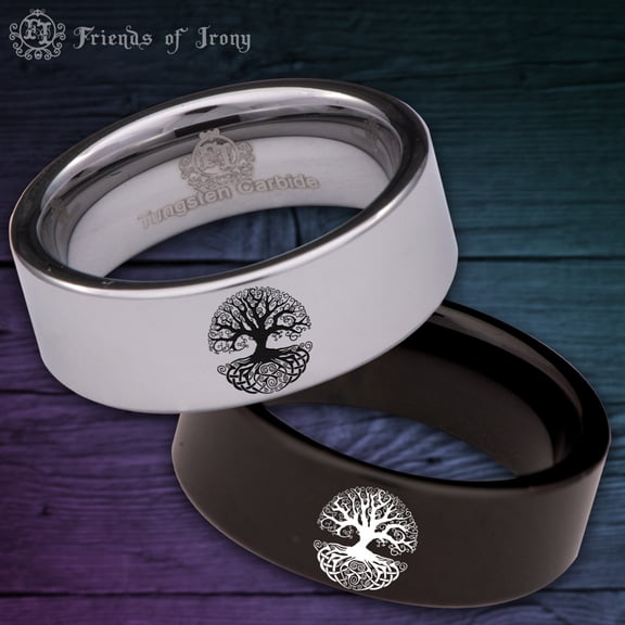 Tree of Destiny Tungsten Carbide Ring