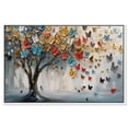 thumbnail image 1 of Tree of Fluttering Colors Canvas Colorful Tree Art by Art Remedy, White Frame, 54" x 36", 1 of 7