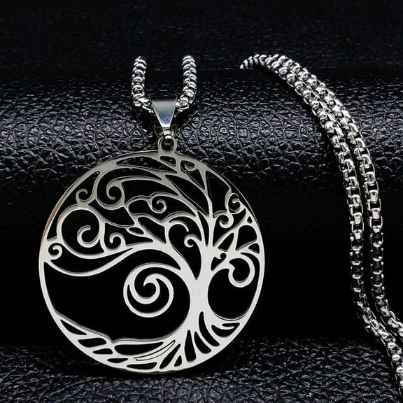 Tree of Lif Crystal 14K White Gold Choker Necklace for Women Chain Necklaces Pendants Jewelry