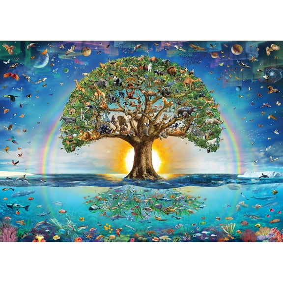 Tree of Life 1000 Piece Jigsaw Puzzle for Adults, Intricate Nature Design, Challenging Art Puzzle for Family Game Night & Spiritual Gift Ideas