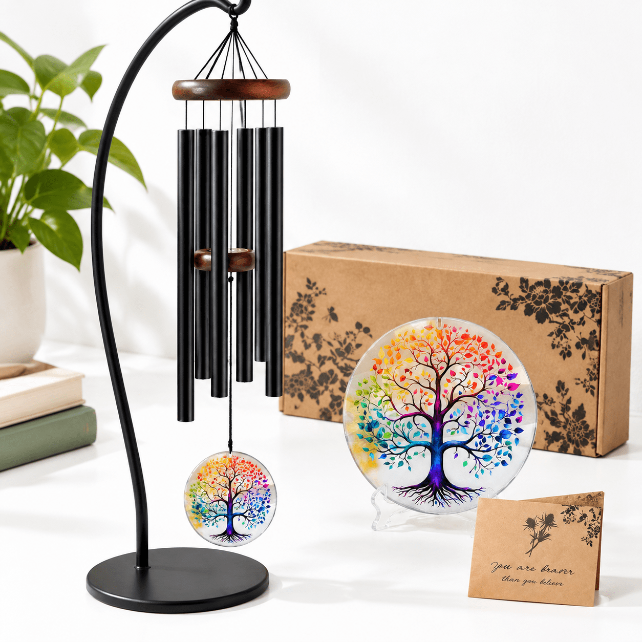 Windmill Recipe Create Tree of Life 32 Inch Wind Chimes for Outside with Sun Catcher - Walmart.com