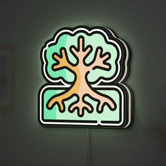 Tree of Life 3D Novelty Light Box, Wellness-Inspired Wall Art for Yoga Studios and Holistic Interiors (Width 12 inch, 30cm)