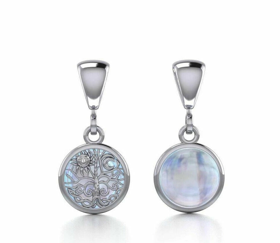 Tree Of Life .925 Sterling Silver Dangle Earrings - Gecko Design On French Hooks