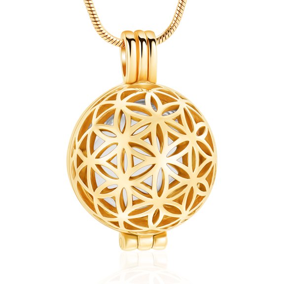Tree of Life Ball Urn Necklace for Cremation Ashes Holder Memorial Jewelry Pendent for Ashes Perfume Dry Flowers