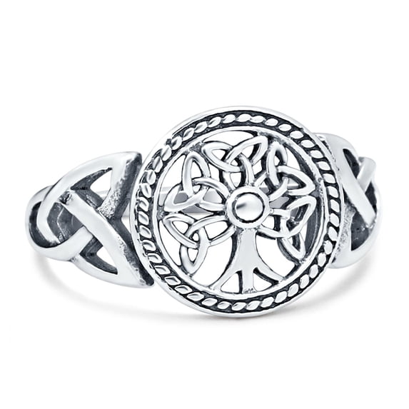 Tree of Life Band Ring 925 Sterling Silver Size 12